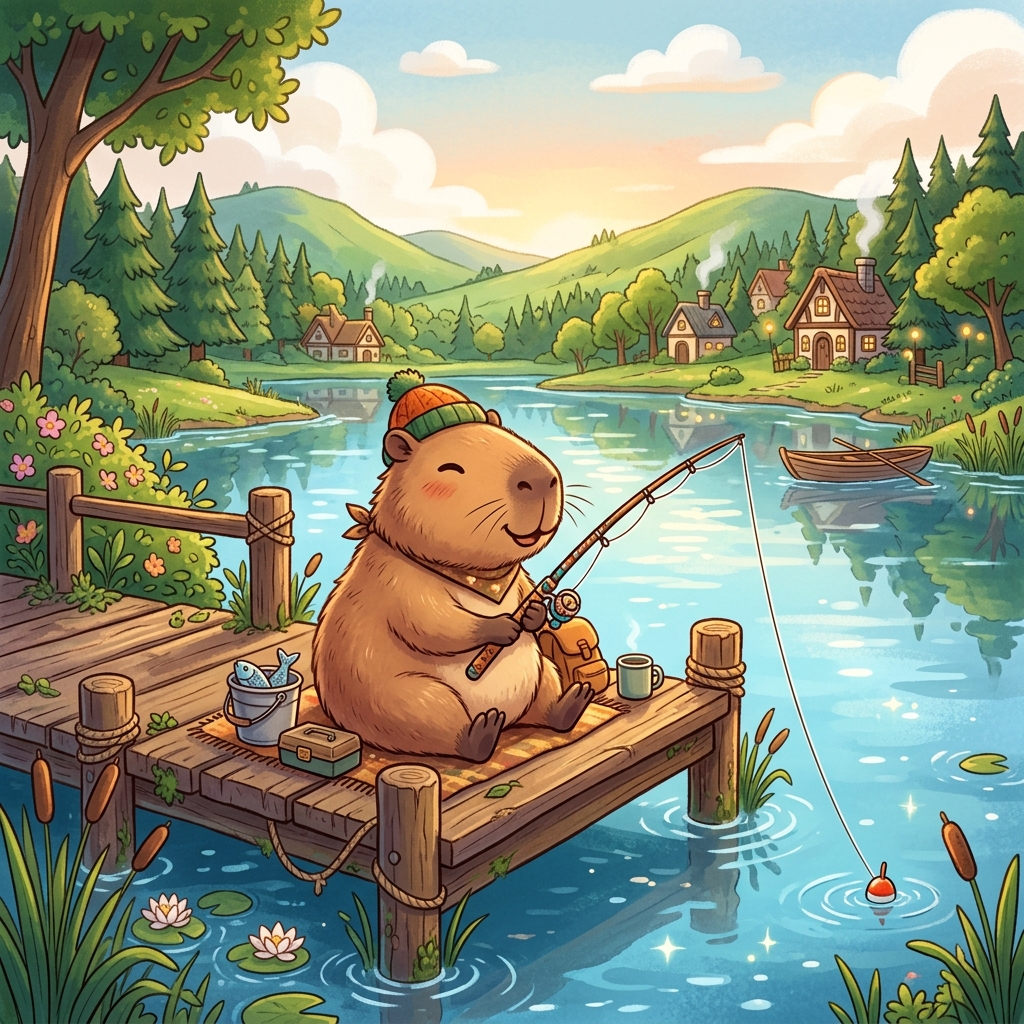 Capybara Fishing